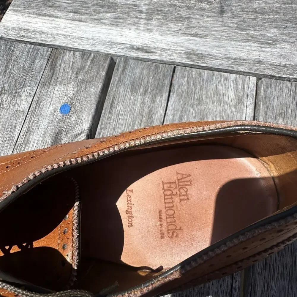 Allen Edmonds Lexington Oxford Brogue Cap-Toe Men Shoes Walnut Brown 12.5 B